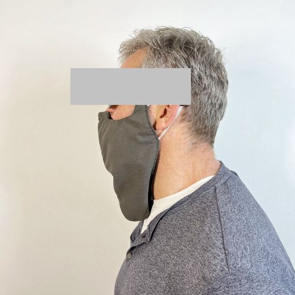Custom Men’s Cotton Mask for Beard Coverage in Gray - Picture 2 of 8
